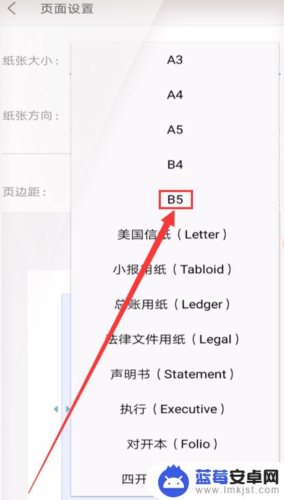 手机的页面设置在哪里 手机WPS如何改变页面纸张大小设置