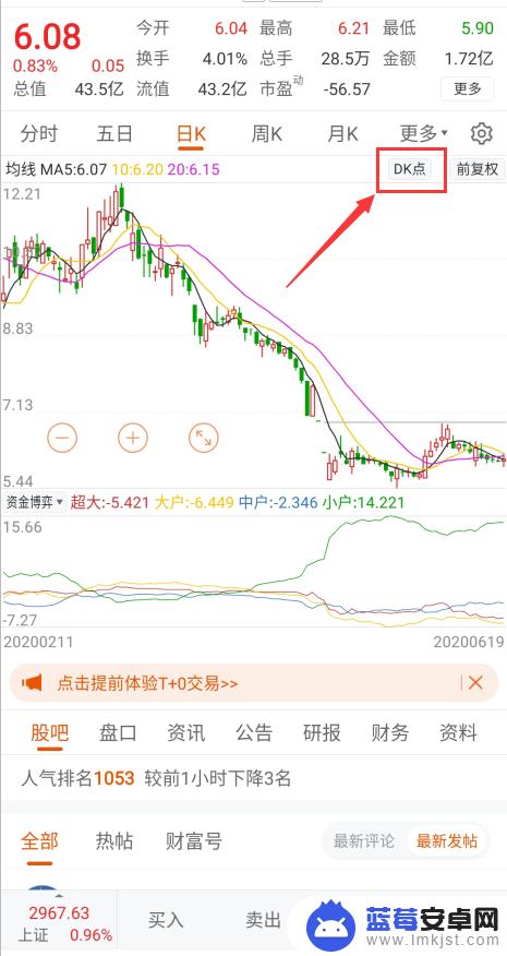 手机如何找到kd指标选股 东方财富手机版DK买卖点如何使用