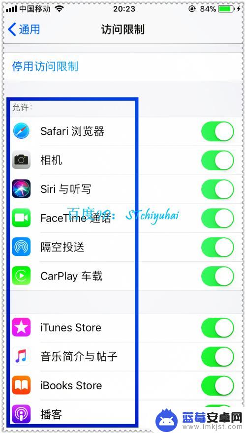 手机访问怎么设置 iPhone手机访问限制功能怎么开启