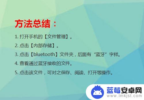 手机蓝牙文件在哪里打开 手机如何查看蓝牙接收的文件