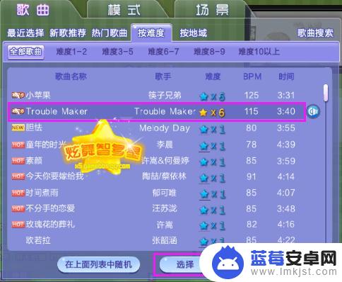 qq炫舞怎么选择难度 QQ炫舞房内选歌教程