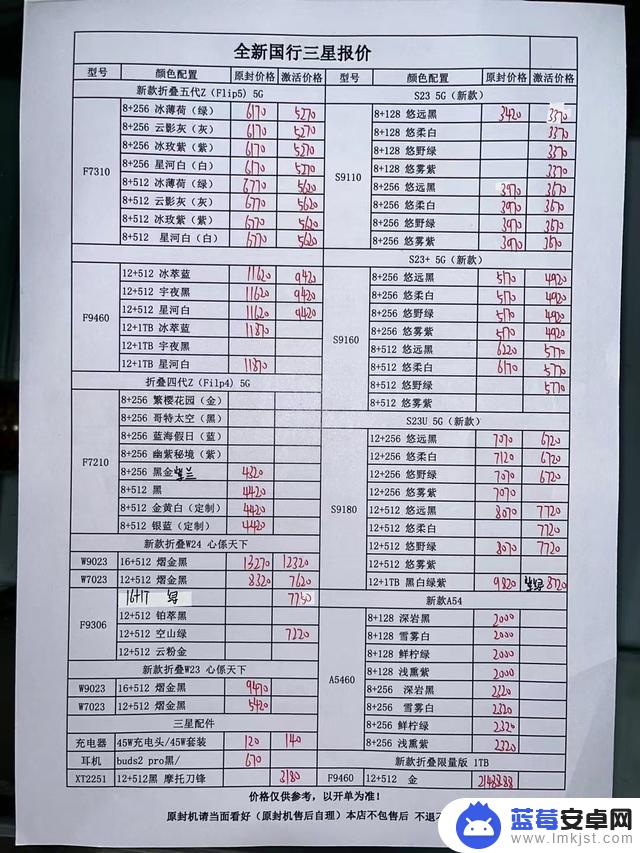 2023年11月5日华强北手机批发报价单