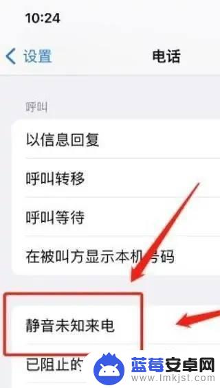 苹果手机怎么把某个人的电话设为静音 如何在苹果手机上将未知来电设置为静音