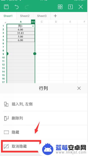 手机怎么隐藏表格内容 手机wps如何隐藏和取消隐藏表格的行列