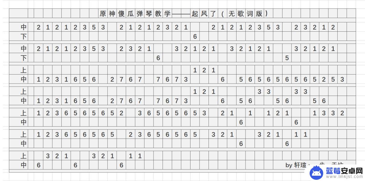 原神乐谱手机版起风了 原神起风了乐谱简谱