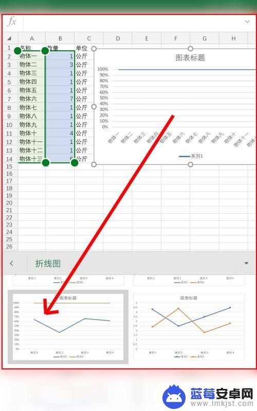 手机怎么用excel制作折线图 手机Excel表格中如何添加折线图