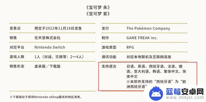 宝可梦朱紫日版有中文吗 宝可梦朱紫日版中文ROM