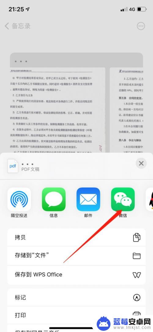 苹果手机扫描文件怎么发微信 iPhone扫描文件无法传微信怎么办