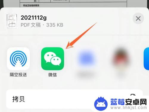 手机怎么发扫描件给对方微信 苹果手机如何通过扫描文件发送微信